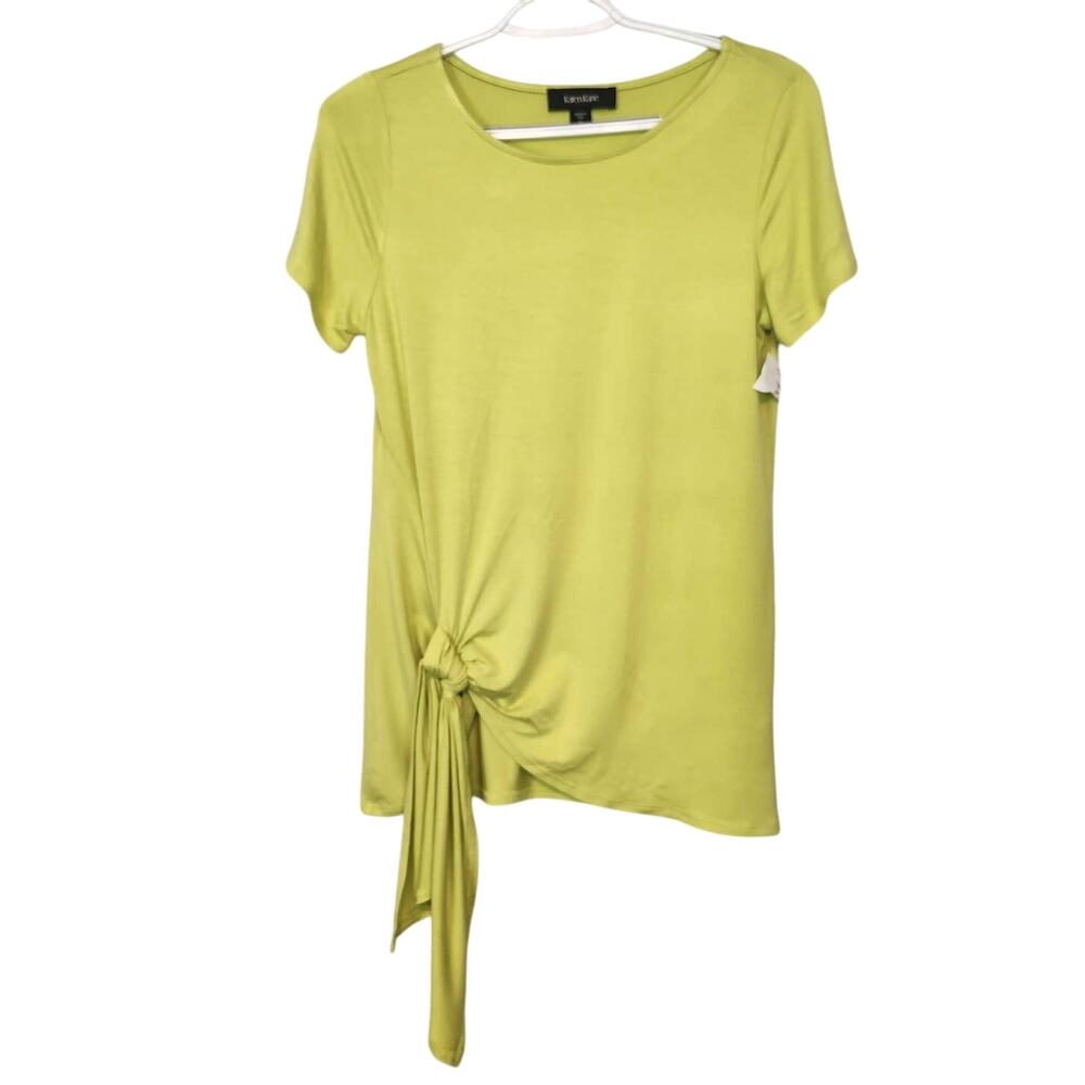 NWT Karen Kane Chartreus Short Sleeve Tied Blouse Women's S